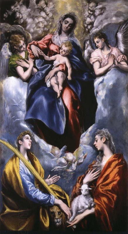 El Greco Madonna and Child with St Martina and St Agnes China oil painting art